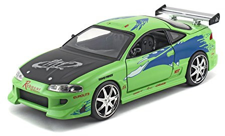 FAST & FURIOUS 1995 MITSUBISHI ECLIPSE 1:24 SCALE DIE-CAST REPLICA CAR