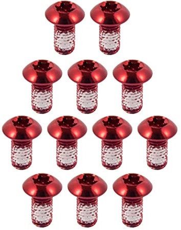 Chooee Bike Disc Brake Rotor Bolts M5x10mm,12pcs Bicycle Rotors Screw for MTB/Mountain Bike Red