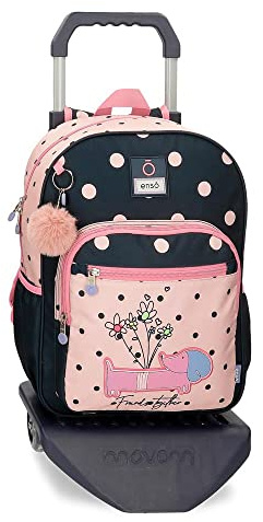 Enso Friends Together Zaino scuola con carrello rosa 30 x 38 x 12 cm poliestere 13,68 l, Rosa, Zaino scolastico con carrello