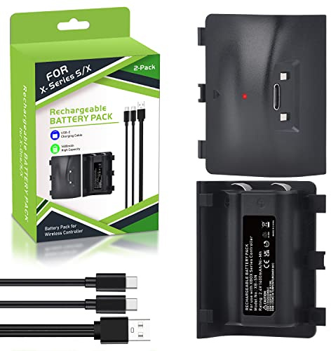 Uwayor Wiederaufladbarer Akku für Xbox Series X & S, mit USB-C-Adapter