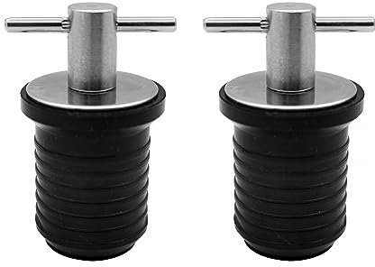 2PCS Bootsablassstopfen Edelstahl Ablassstopfen Edelstahl Schnappgriff Lenzstopfen mit T-Griff Bootszubehör für den Marineboothaushalt