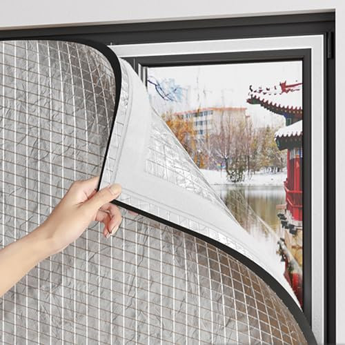 Kälteschutzfolie Fenster Aluminiumfolie Wärmeisolierung Reflektierende Folie Thermo Cover Fenster-Isolierfolie Kälteschutz und Wärmeschutz im Winter (50x100cm/20x39in)