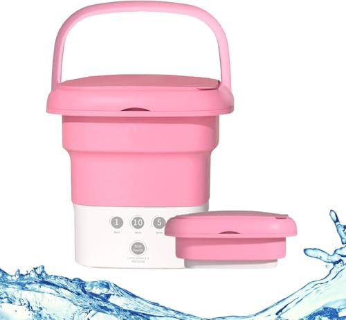 Mf ArtShop Mini Lavatrice Pieghevole Portatile Con Centrifuga 8L, Lavatrice Con Tubo di Scarico ad Alta Velocità per Biancheria Intima, da Viaggio, Campeggio, Dormitori, Università
