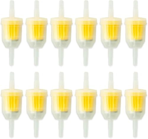 12 PCS Universal Gasoline Inline Fuel Filter Mini Motorcycle Fuel Filter Inline Pipe Filter For Lawn Tractors, Motorcycles, Scooters