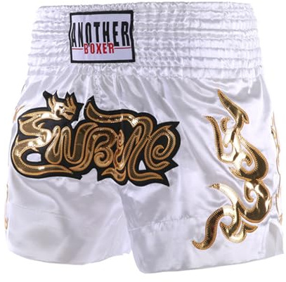 TiaoBug Pantaloncini da Boxe Bambini e Ragazzi Bianco 13-14 Anni
