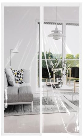 AQKaki Magnétique Rideau Isolant Thermique Porte 70x160cm, EVA Transparent Rideau Thermique Anti Froid d'hiver Rideau Porte Thermique Imperméable Épreuve Isolation Thermique Porte Balcon Bain Salon