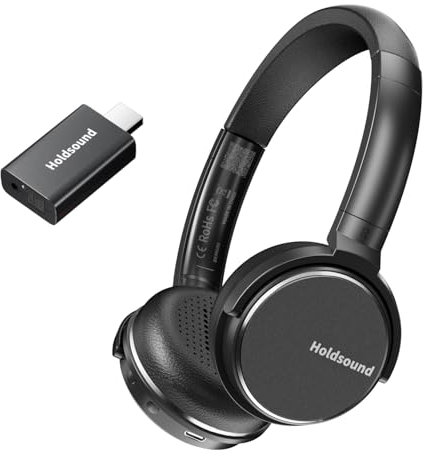 BKM600 Wireless TV Headphones for Seniors – Lightweight On-Ear Design, USB Transmitter with Optical/AUX/RCA/USB Connectivity (Silvery)