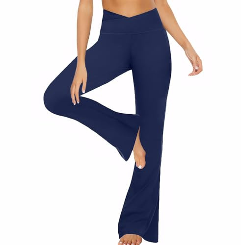 Neteson Pantalon Yoga Femme Legging évasé Booucut Pantalons Bootcut Fluide | Taille Haute Leggings Sport Décontracté pour Fitness Sport Gym Yoga Danse
