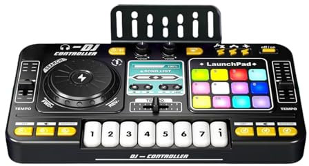 MagiDeal Musical DJ Set for Kids, DJ Party Mixer Gift, Learning Interactive con Luces, Controlador de DJ, Juguete de Instrumento Musical, Sin Micrófono