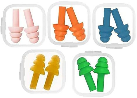 5 Paar ohrstöpsel schwimmen – Farbiges Set mit ohrenstöpsel für Schwimmen, Duschen & Baden, wasserdicht und wiederverwendbar