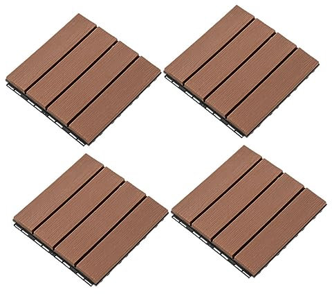 DIYEAH Azulejos para Terraza Suelo de Plástico para Exterior Baldosas Resistentes para y 4 Piezas