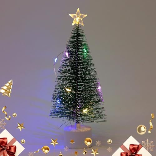 Minijulgran med belysning, mini LED-julgran, liten julgran julgran, julgransdekoration, julgran konstgjord liten, LED-julgran, juldekoration, 17 cm