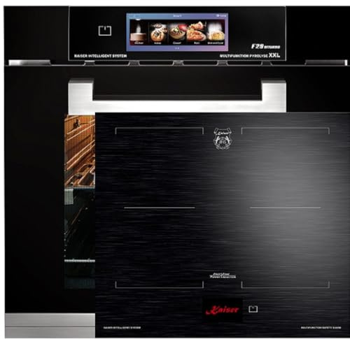KAISER Juego de horno Autark de cristal negro, 86 L, 60 cm, Air fryer, TFT, con placa de inducción, 60 cm, zona libre, con 2 zonas de inducción flexibles, pantalla TFT EH 6344 N+KCT 6140 FI