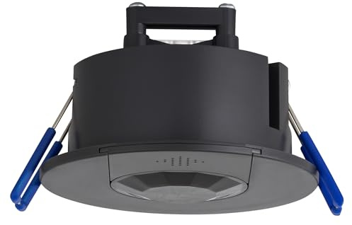 SEBSON Détecteur de Mouvement Intérieur Encastré - Capteur de Mouvement 8m/360° - Montage au Plafond Ø63-68mm - Capteur Infrarouge Programmable 3 Fils