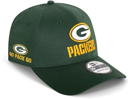 New Era - NFL Green Bay Packers Side Hit 39Thirty Stretch Cap, Größe:M-L