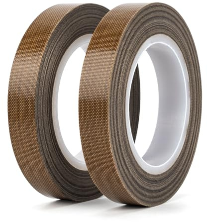 WinHoliLux Nastro in teflon, autoadesivo, resistente al calore, 10 m x 10 mm x 0,18 mm (spessore), nastro sigillante ad alta temperatura, nastro in tessuto di vetro PTFE, impermeabile