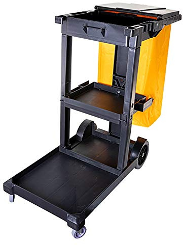 Carrello di pulizia portatile con copertura rimovibile, in plastica resistente, per un trasporto e una conservazione efficienti, supporta fino a 60 kg di carico