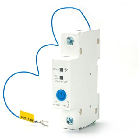 Sunydog Smart EWeLink APP Control 1P DIN-skena Effektbrytare - Automatisk Avstängning - för Hem, Kontor och Villabruk (25A)