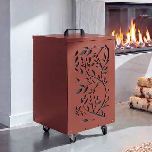 Mendler Conteneur à granulés HWC-Q30 Ranken, boîte de Rangement pour granulés (par Exemple pour Aliments pour Animaux), Pieds à roulettes, 64 x 36 x 36 cm - Couleur cuivre