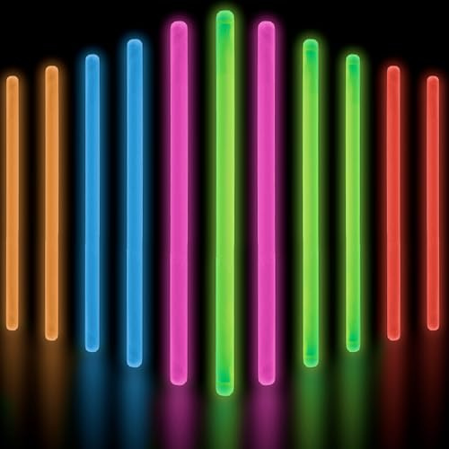 Glow Fever Glow Sticks Bulk - 10 Large Glow Sticks for Concert, Celebrations, & More - Neon Sticks Glow In The Dark Accessories & Party Favours Glowsticks 50 Pack by Party Dragon - Mixed