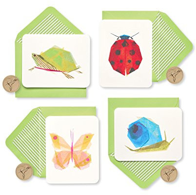 Papyrus Blanko-Karten mit Erinnerungsbox, Garten-Tiere, 20 Stück