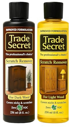 Trade Secret Scratch Concealer for Real Wood Furniture and Floor Cover Nicks and Scratches on Wood Surfaces, Hides Minor Defects (Light and Dark)