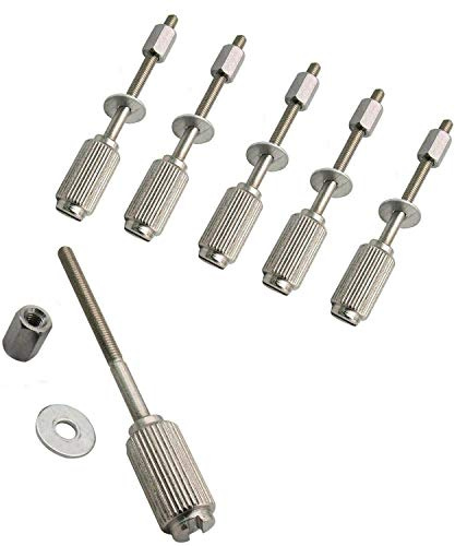 YICBOR 5 viti di regolazione lunghe in metallo per cerchi da ricamo, #XE4590001, compatibili con molti cerchi Brother Janome BabyLock (5)