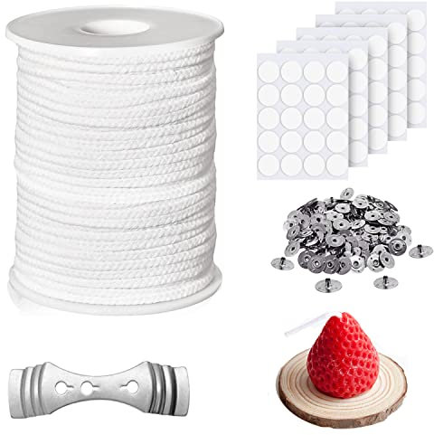 Funbero Kerzendochte,Kerzendochte Baumwolle,Candle Wick,Kerze Dochte Aufkleber,Dochte für Kerzen,Kerze Dochte,Flachdocht Kerzen,für die Kerze DIY,Kerzenherstellung-61M