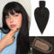 RUWISS Echthaar Hair Topper für Frauen Krone Toppers With Pony Kurze Perücken Haarteile für Dünnes Haar 7.5 * 13CM Silk Base 100% Echtes Menschliches Haar Clip in Topper 30 CM 40g (Natürlich Schwarz)