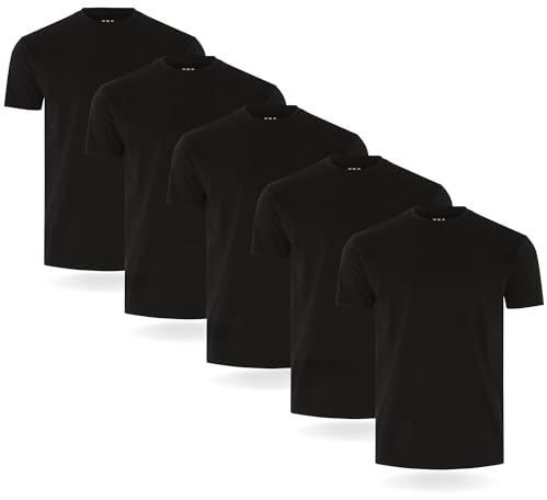 FM London lot de 3/5 t-shirts pour hommes - T-shirts de qualité supérieure avec design légèrement ajusté