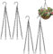 Norhogo 4 Pack 40cm hanging chains with clip & hook, Hanging Basket 3-Leg Chain Replacement Metal Chain Hanger with Hook and Clip for Lanterns, Bird Feeders, Planters and Other Ornaments