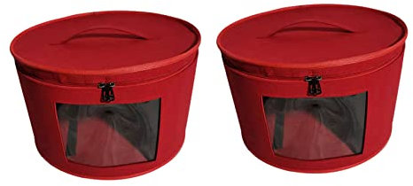 lehua 2X Hutschachtel Organizer Runde Hutschachteln Faltbare Hut Aufbewahrungstasche mit Staubdichtem Deckel Große Hut Aufbewahrungsbox Hutschachteln D