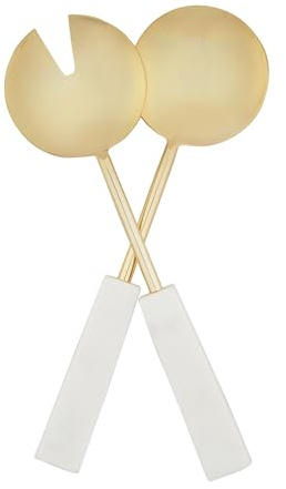 Mud Pie Gold Salad Servers Set; 11