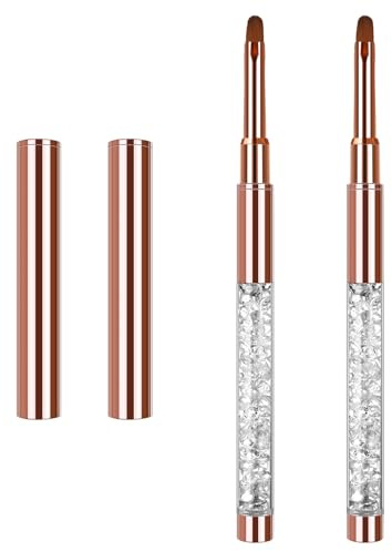 Giantree 2Pcs Nail Art Clean Up Brushes, Gel Nail Brush, Nail Drawing Pen, Professional Nail Painting Brushes for Nail Art Design Painting DIY and Cleaning Polish Mistake on the Cuticles