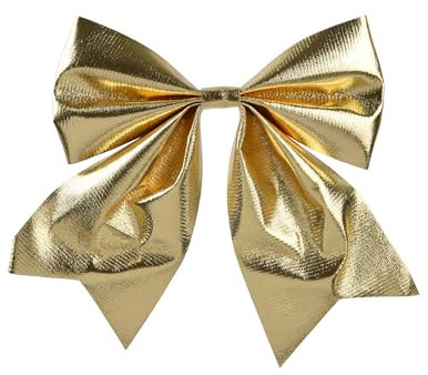 Kaemingk Schleife 24cm 1 Stück - Dekoschleifen Weihnachtsschleifen - Schleifen zum Dekorieren & Basteln - Festliche Dekoration für Weihnachten Hochzeit Geburtstag Jubiläum - Gold metallic