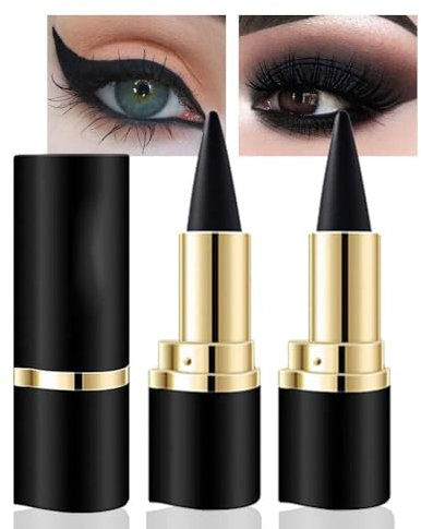 XoeLLe 2 Pezzi Eyeliner Pen Gel Nero Matita Occhi, Gel Penna Eyeliner, Impermeabile Eyeliners Stick, Ad Asciugatura Rapida, Risultato a Lunga Tenuta, Facile Applicazione (Nero)