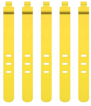 KAHEGIND 5pcs/Set Silicone Cable Winders Strap Belt Shape Silicone Charging Cable Line Winder Earphone Cable Fixing Tie Strap Organizer(Yellow)