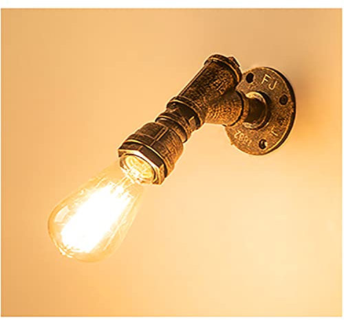 Lampada da Parete per Tubo d'Acqua Industriale Vintage Lampada in Metallo retrò Lampada a Parete a Vapore per Decorazioni per la casa Pub Cafe Hotel ， Non Include la Lampadina
