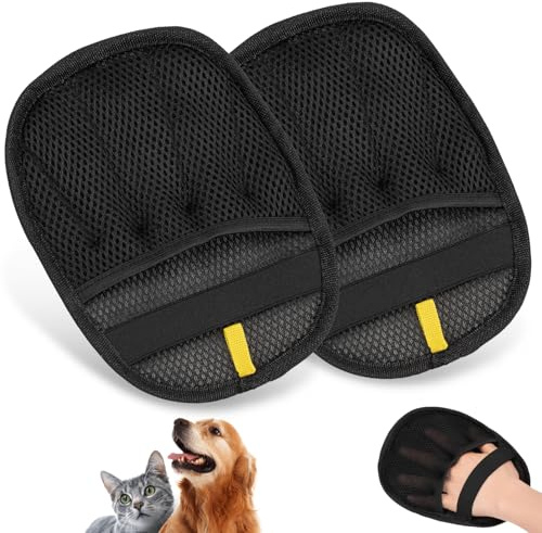 2 Guantes Manopla Quita Pelos Mascota, Guante Removedor Pelo Mascotas, reutilizable guante quita pelo gato, eliminar el pelo y el cuidado