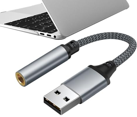 Adaptador Audio USB A Jack 3.5 mm Cable Estéreo con Chip Decodificador