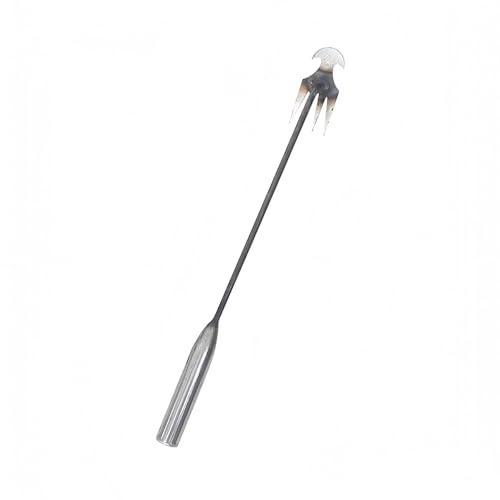 LZHAOHE 4 Teeth Weed Puller Tool, Stand Up Long Pole Weeder (50cm Iron), Applicable to Yard Garden Farm for Uprooting Dandelions Thistles