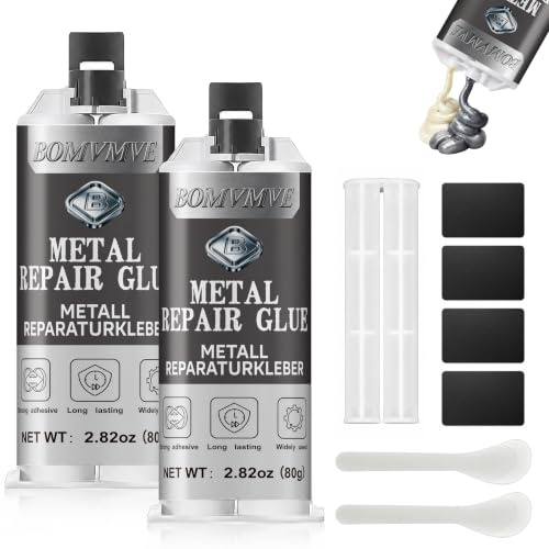 BOMVMVE Soldadura en Frío para Metal, 160g Pegamento Metálico Extra Fuerte | Epoxi 2 Componentes, Adhesivo para Reparar Todo Tipo de Metales como Acero, Aluminio, Hierro