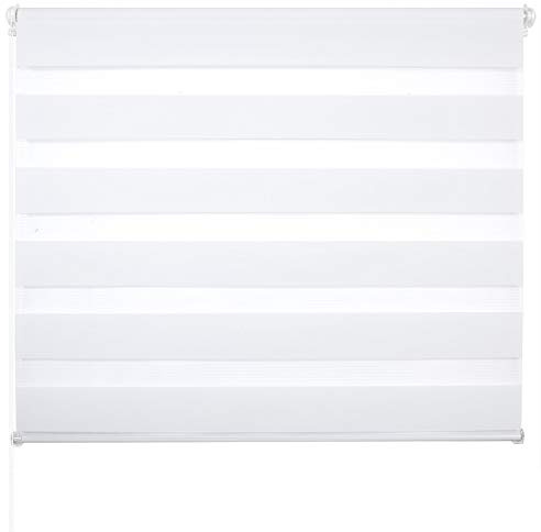 Laneetal Store à Enrouleur Double 80x220cm sans perçage,Store Jour et Nuit Store de fenêtre et Porte,Blanc