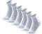 DANISH ENDURANCE Quarter Laufsocken, 3 Paar Knöchelhohe Sportsocken, Leichte Kompression, Atmungsaktiv & Gepolstert, Schweißableitend, Unisex, für Damen & Herren, Weiß, 39-42