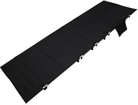 Pine Field Foldable Camping Cot with Dedicated Storage Bag, Black