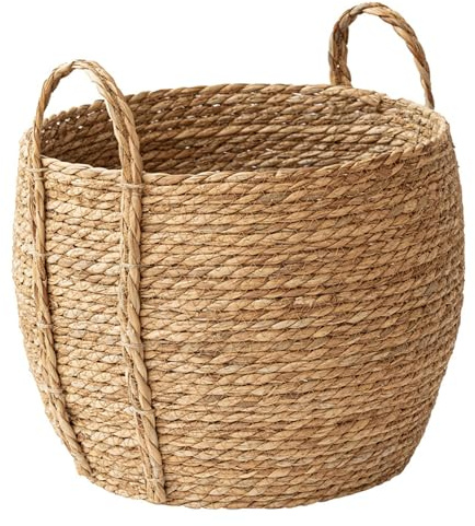 Cesta Para Plantas Cesta De Pastos Marinos Maceta Tejida Rústica Con Mango Resistente Cesta De Almacenamiento Decorativa Natural Cestas De Pastos Marinos Cesta Maceta Cesta De Plantas Tejida Para Hote