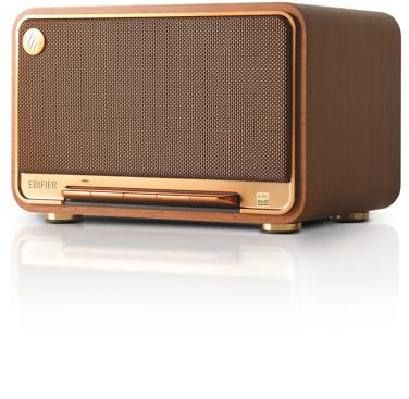 EDIFIER D32 Wireless Speaker, Hi-Res Audio, LDACAACALAC, Bluetooth V5.3, 60W(RMS), 2.1 Akustik Architektur, Full Digital Signal Process, 11h Spielzeit, APP Control- Braun
