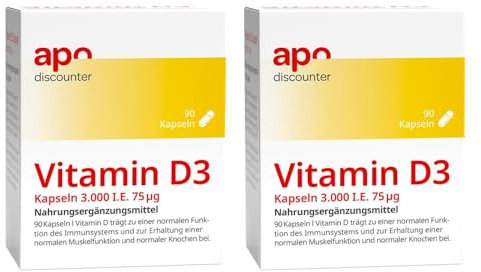 Vitamin D3 Kapseln 3.000 I.e. 75 µg von apodiscounter 2x90 stk