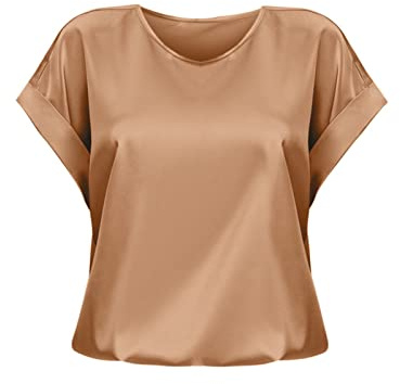 Cocila Maglietta A Maniche Corte in Raso A Maniche Corte da Donna Primavera Ed Estate T-Shirt Girocollo Casual Allentata Body Manica Lunga Magliette con Scritte Spiritose Donna Maglie Curvy Offerta