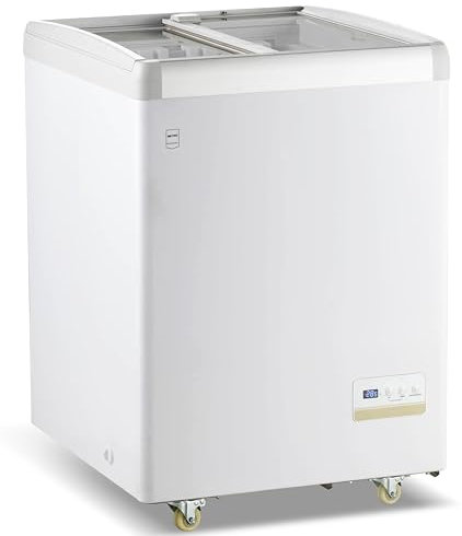 METRO Professional Vetrina Congelatore a Pozzetto GICC1108, 120L, 2 Cestelli, 4 Ruote, Funzione di Congelamento Rapido, Serratura